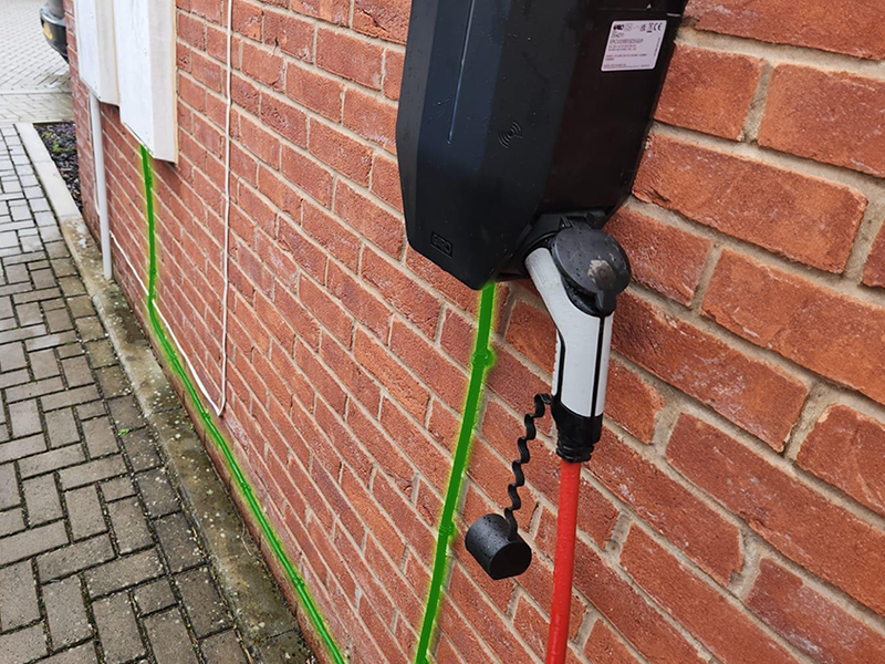 Standard EV charger installation with up to 5m surface run in Milton Keynes